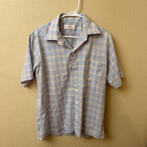 1970's Countess Mara plaid button shirt preppy Vintage lightweight casual Men XL